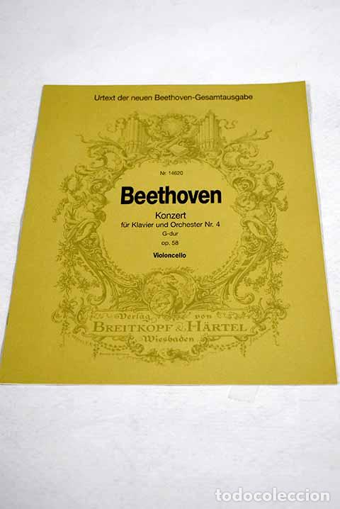 Libros: Beethoven: konzert fur klavier und orchester N&ordm; 4 G-dur, op. 58: violoncello