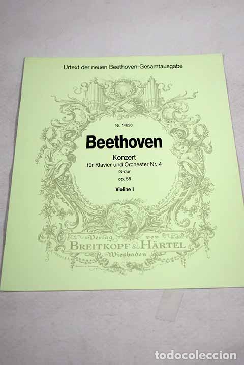 Libros: Beethoven: konzert fur klavier und orchester N&ordm; 4 G-dur, op. 58: violine I