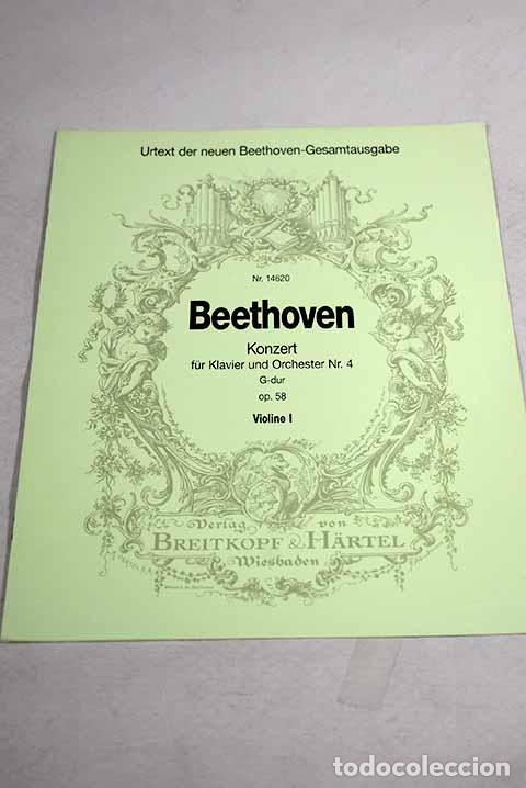 Libros: Beethoven: konzert fur klavier und orchester N&ordm; 4 G-dur, op. 58: violine I