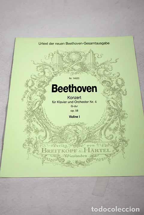 Libros: Beethoven: konzert fur klavier und orchester N&ordm; 4 G-dur, op. 58: violine I