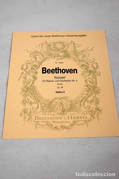 Libros: Beethoven: konzert fur klavier und orchester N&ordm; 4 G-dur, op. 58: violine II