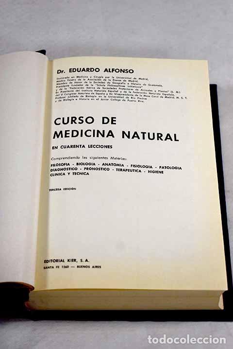 Libros: Curso de medicina natural: en cuarenta lecciones.- Alfonso, Eduardo