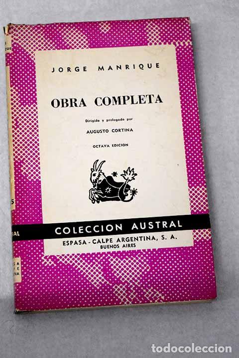 Libros: Obra completa: Manrique, Jorge.- Manrique, Jorge