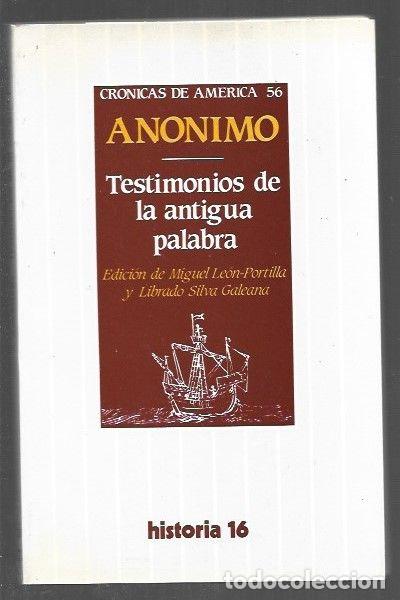 Libros: TESTIMONIOS DE LA ANTIGUA PALABRA - ANONIMO - Foto 1