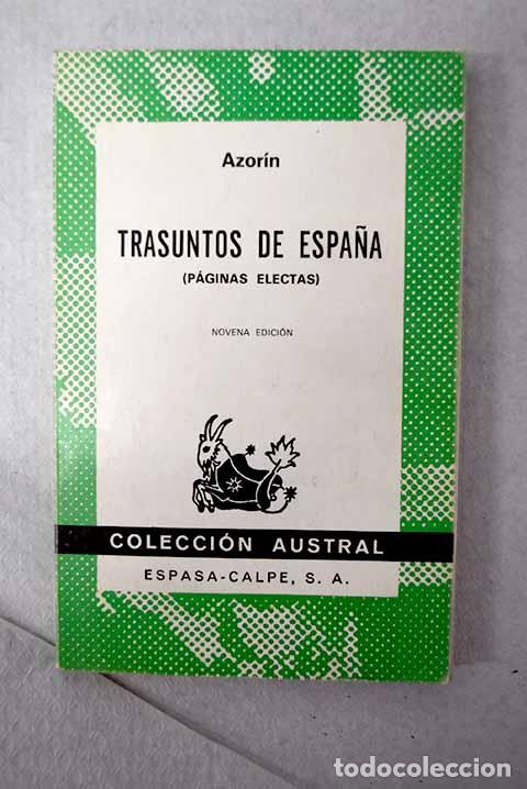 Livres: Trasuntos de Espa&ntilde;a: (p&aacute;ginas electas).- Martinez Ruiz, Jos&eacute; (Azor&iacute;n)