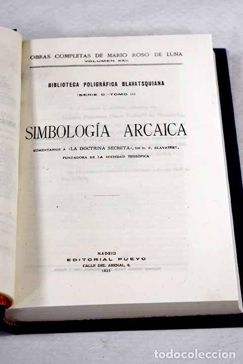 Libros: Simbolog&iacute;a arcaica: Roso de Luna, Mario.- Roso de Luna, Mario