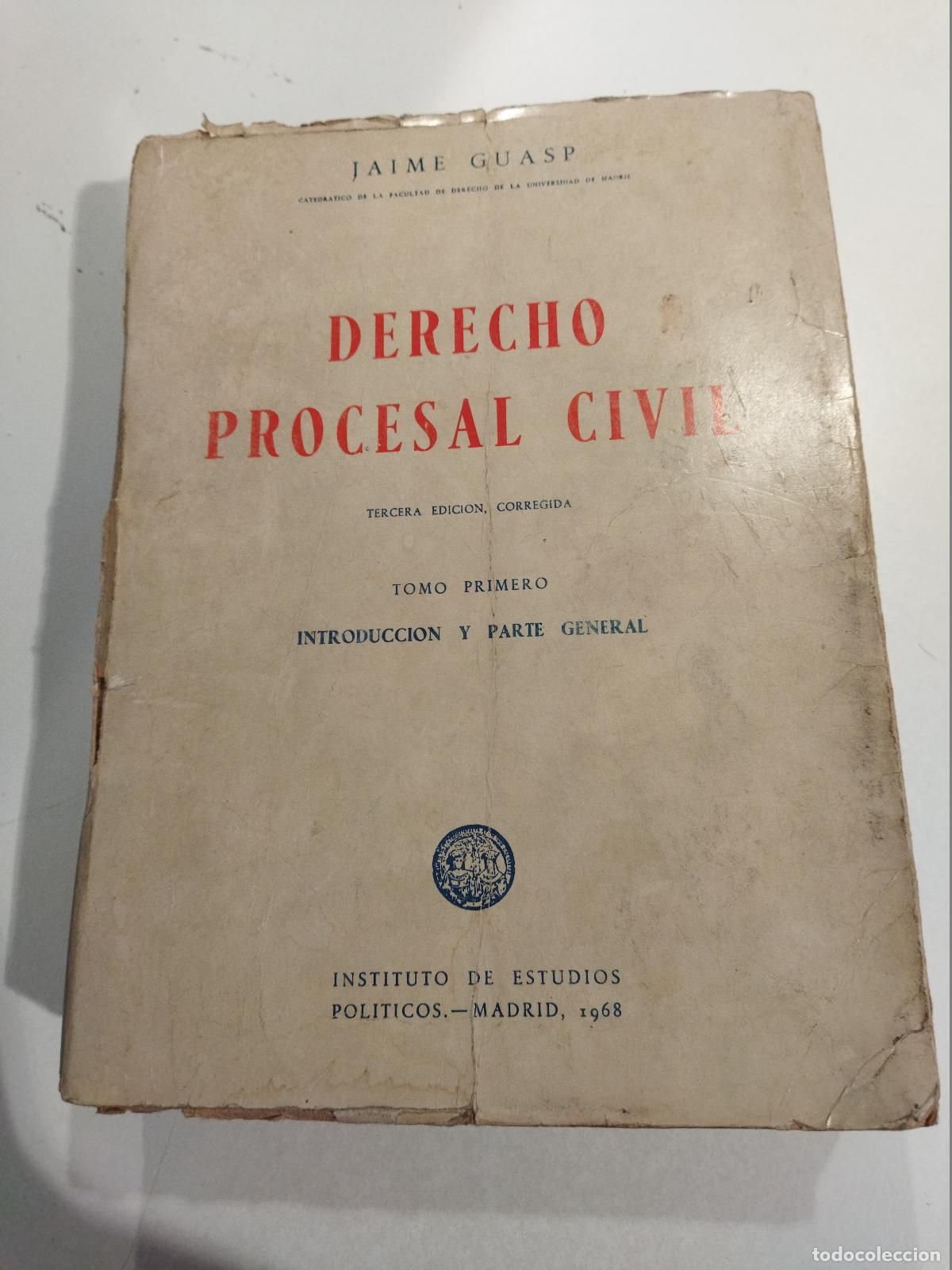 Libri di seconda mano: DERECHO PROCESAL CIVIL. (contiene subrayados y anotaciones) - GUASP, J.