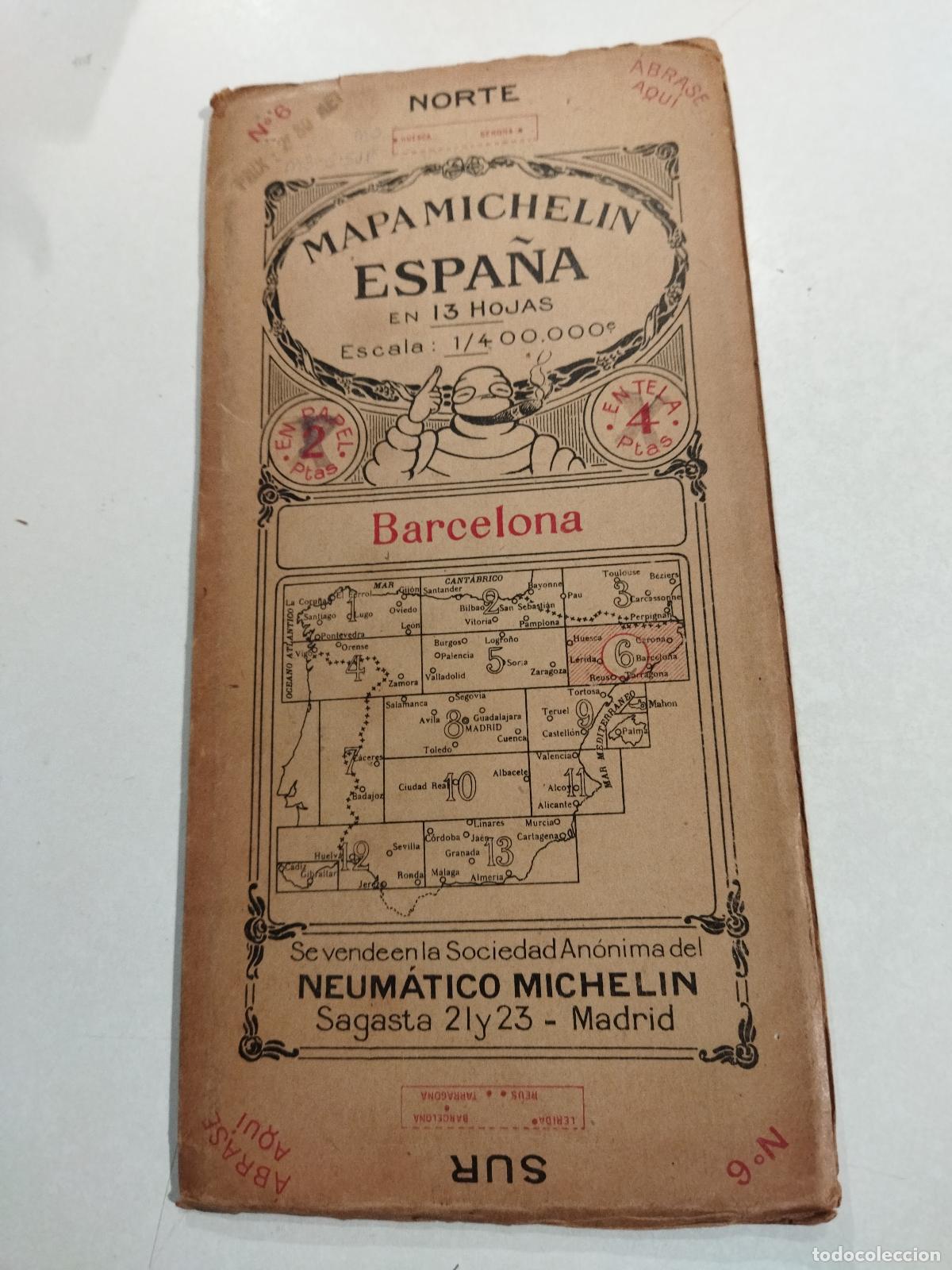 Libros: MAPA MICHELIN ESPA&Ntilde;A EN 13 HOJAS. N&ordm; 6 - VARIOS