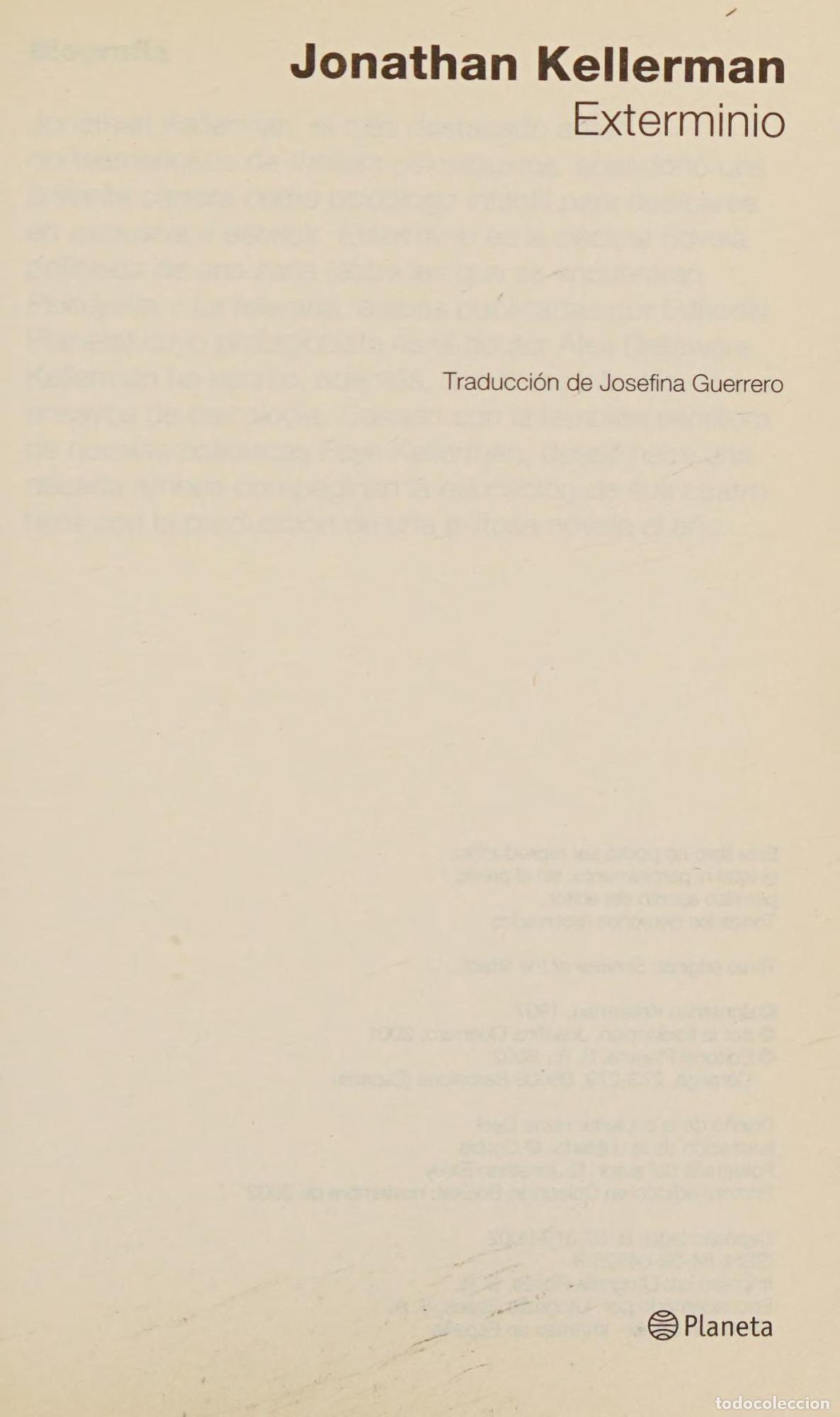 books: EXTERMINIO (BOOKET LOGISTA) KELLERMAN, JONATHAN -