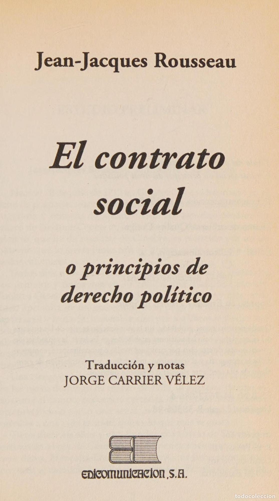 Libros: CONTRATO SOCIAL - EL [MASS MARKET PAPERBACK] JEAN-JACQUES ROUSSEAU -