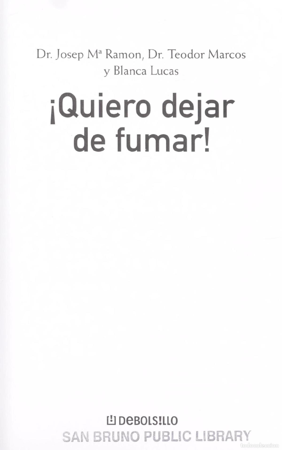 Libros: &iexcl;QUIERO DEJAR DE FUMAR! (BOLSILLO) RAMON, JOSEP M. -