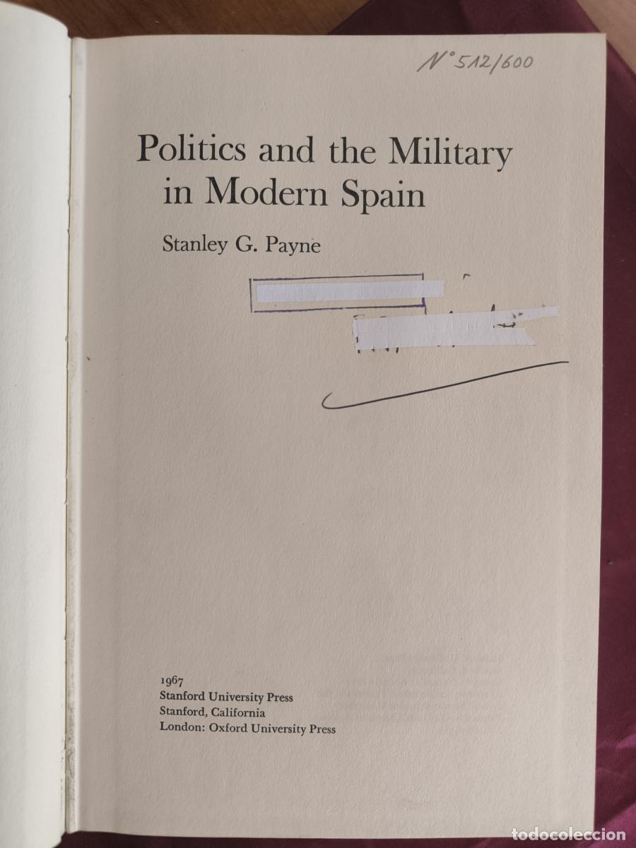 Libros: Politics and the Military in Modern Spain - Stanley G. Payne