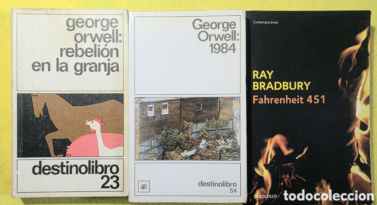 books: Fahrenheit 451, 1984 y Rebeli&oacute;n en la granja