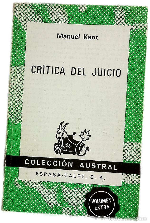 books: Cr&iacute;tica del juicio - Kant, Immanuel; Garc&iacute;a Morente, Manuel