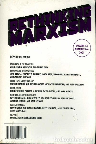 Libros: Rethinking Marxism Volume 13 Number 3/4- 0742391802039