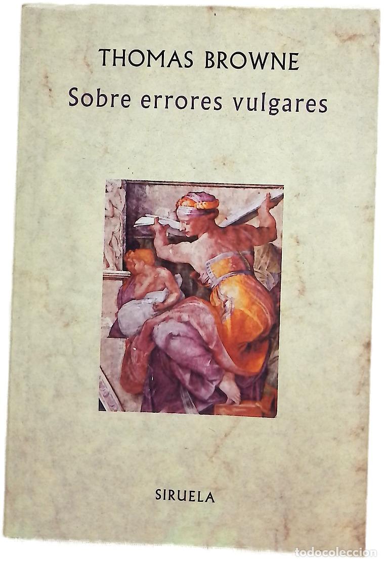books: Sobre errores vulgares o Pseudodoxia epidemica