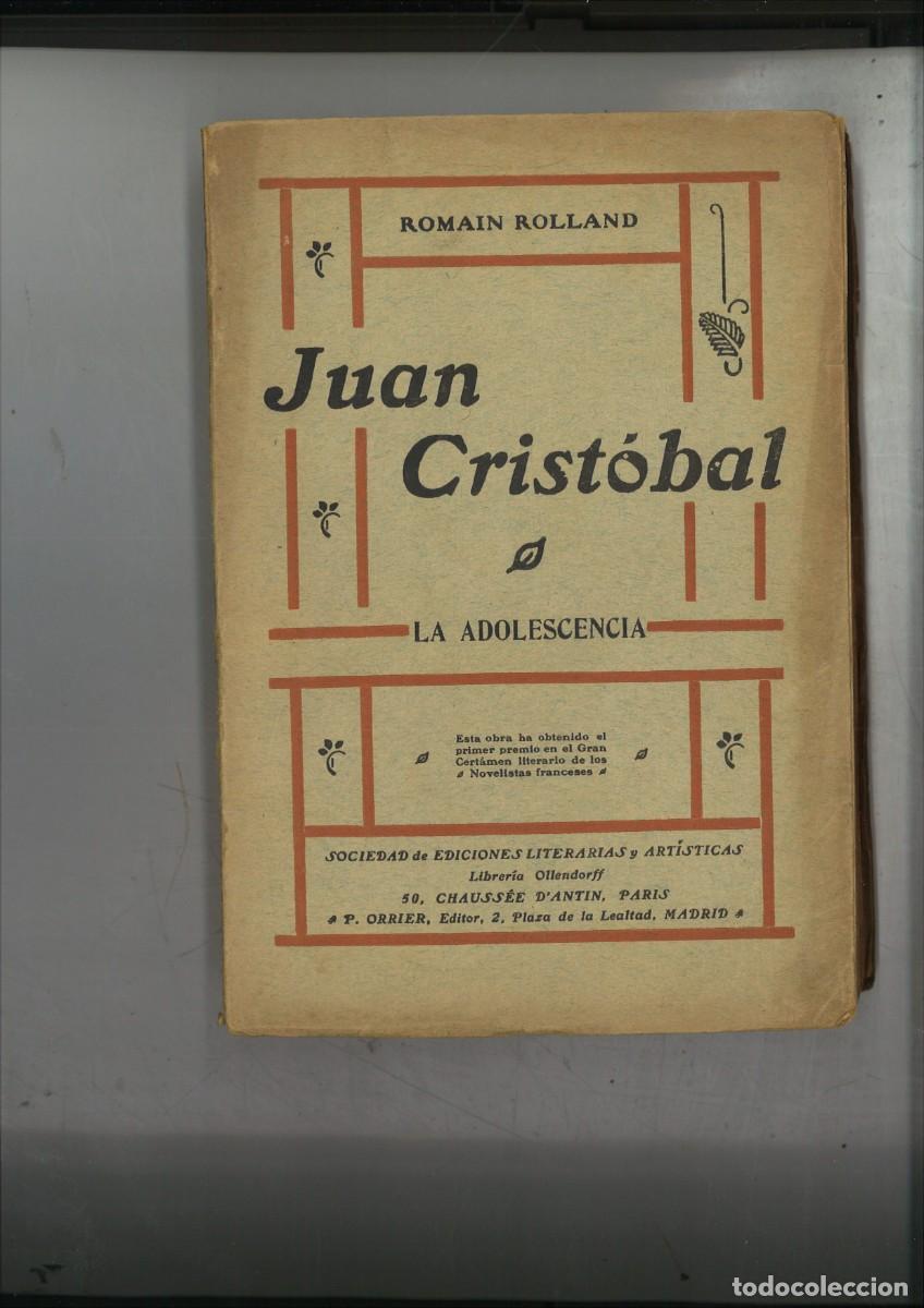 Libros: JUAN CRISTOBAL III LA ADOLESCENCIA. Romain Rolland