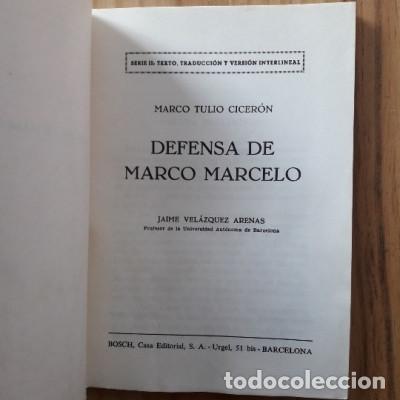 Libros: DEFENSA DE MARCO MARCELO - MARCO TULIO CICER&Oacute;N - Foto 2