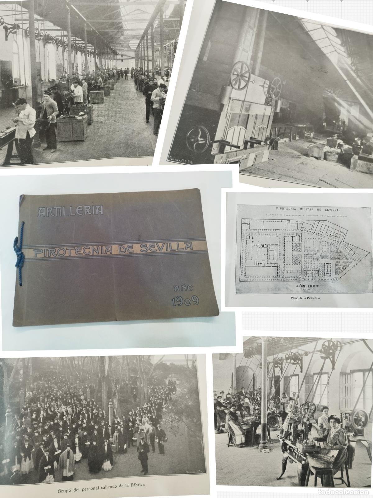 B&uuml;cher: Artiller&iacute;a - Pirotecnia de Sevilla (A&ntilde;o 1909). &Aacute;lmbum gr&aacute;fico conmemorativo y fotogr&aacute;fico de la... -