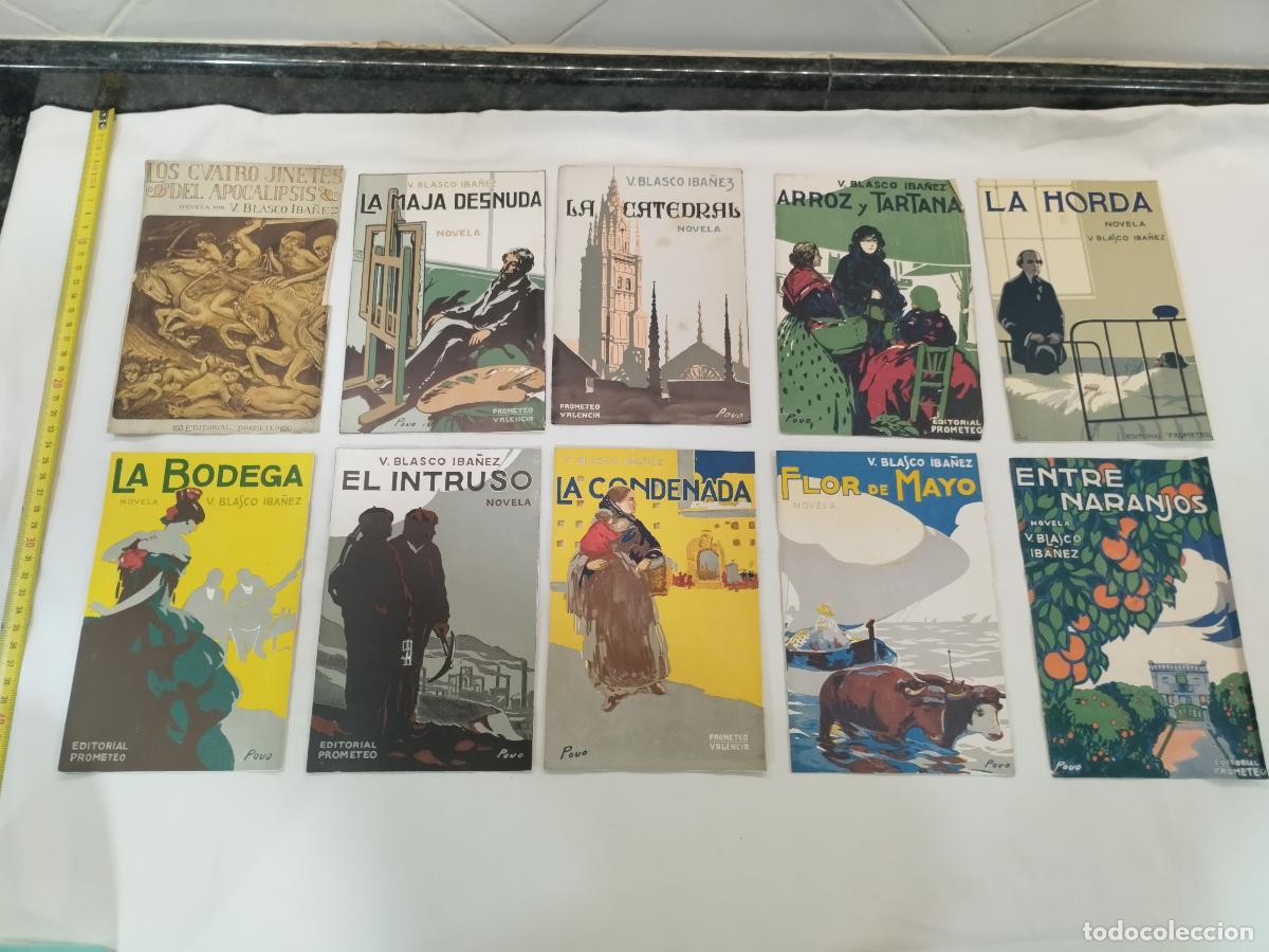B&uuml;cher: Lote de 10 Portadas Comerciales de &Eacute;poca Ilustradas por Povo (Novelas de Vicente Blasco Ib&aacute;&ntilde;ez ... -