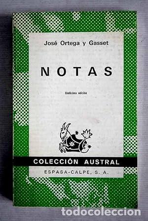Libros: NOTAS - Ortega y Gasset,Jos&eacute;