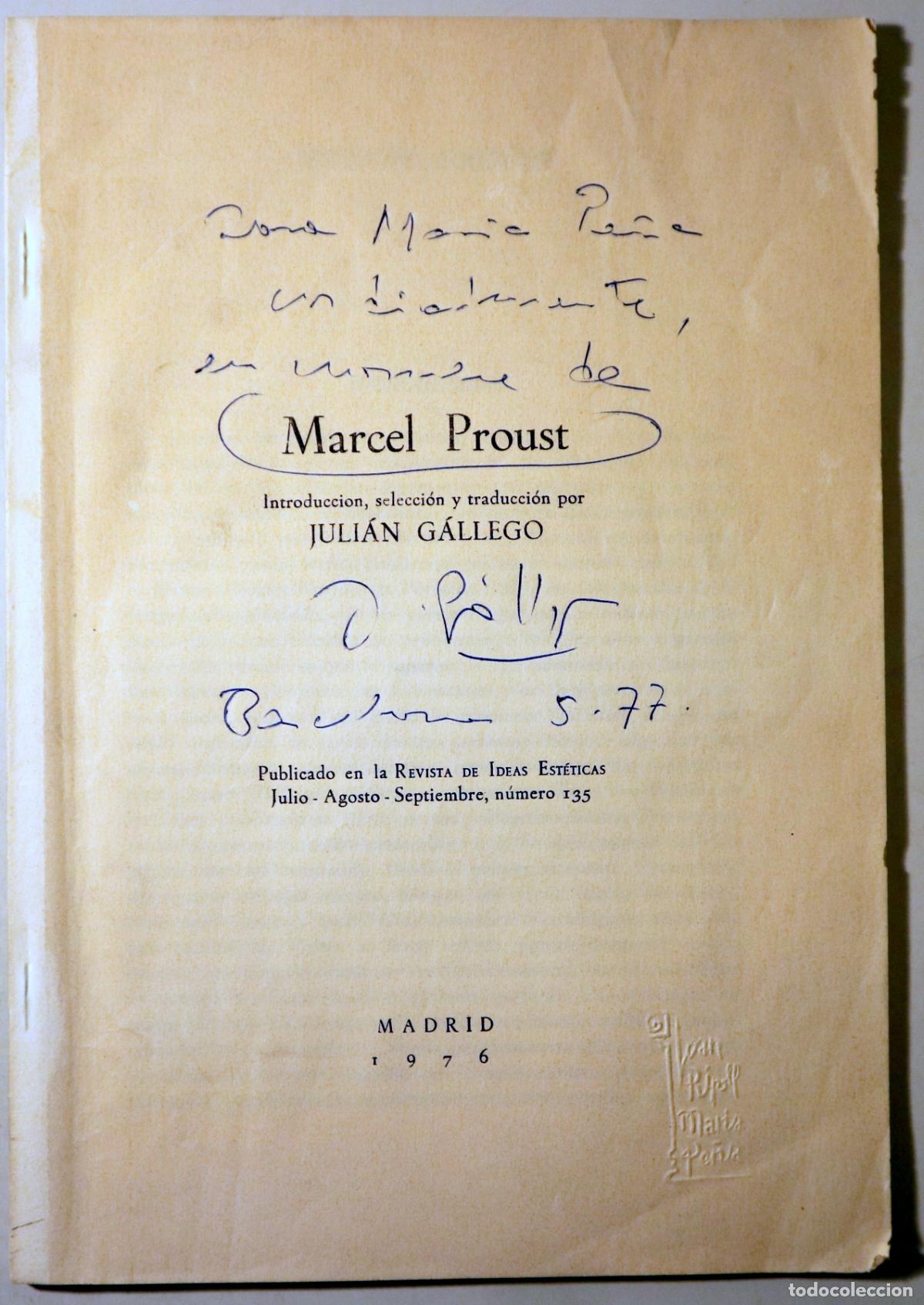 Libros: Proust, Marcel - MARCEL PROUST - Madrid 1976