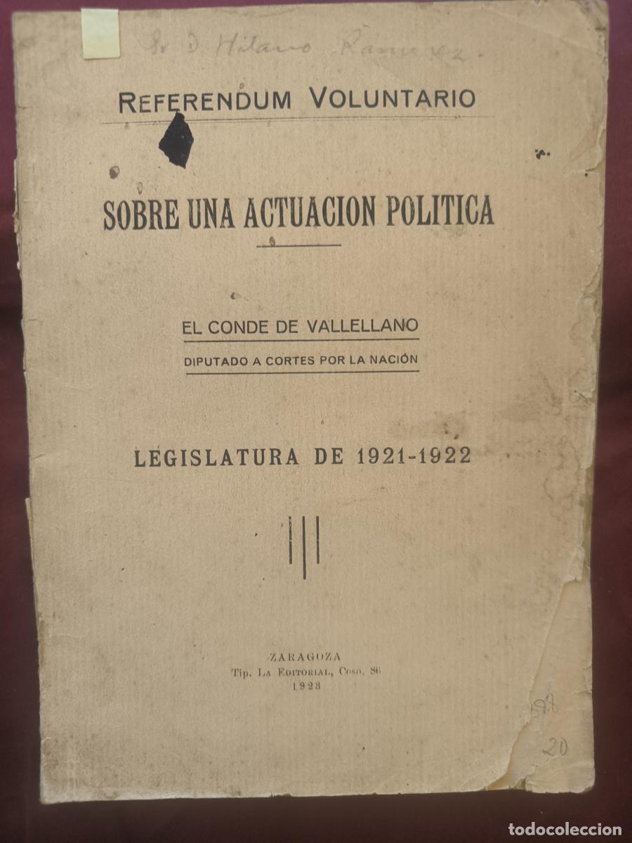 Libros: Referendum Voluntario: Sobre una actuaci&oacute;n pol&iacute;tica - Fernando Su&aacute;rez de Tangil y de Angul