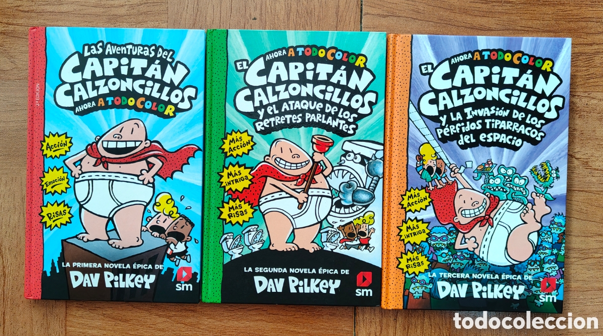 Livres: El Capit&aacute;n Calzoncillos TD � 3 N&uacute;meros (1-2-3) � SM - Dav Pilkey