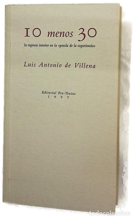 books: 10 menos 30 la ruptura interior en la &rdquo;poes&iacute;a de la experiencia&rdquo;