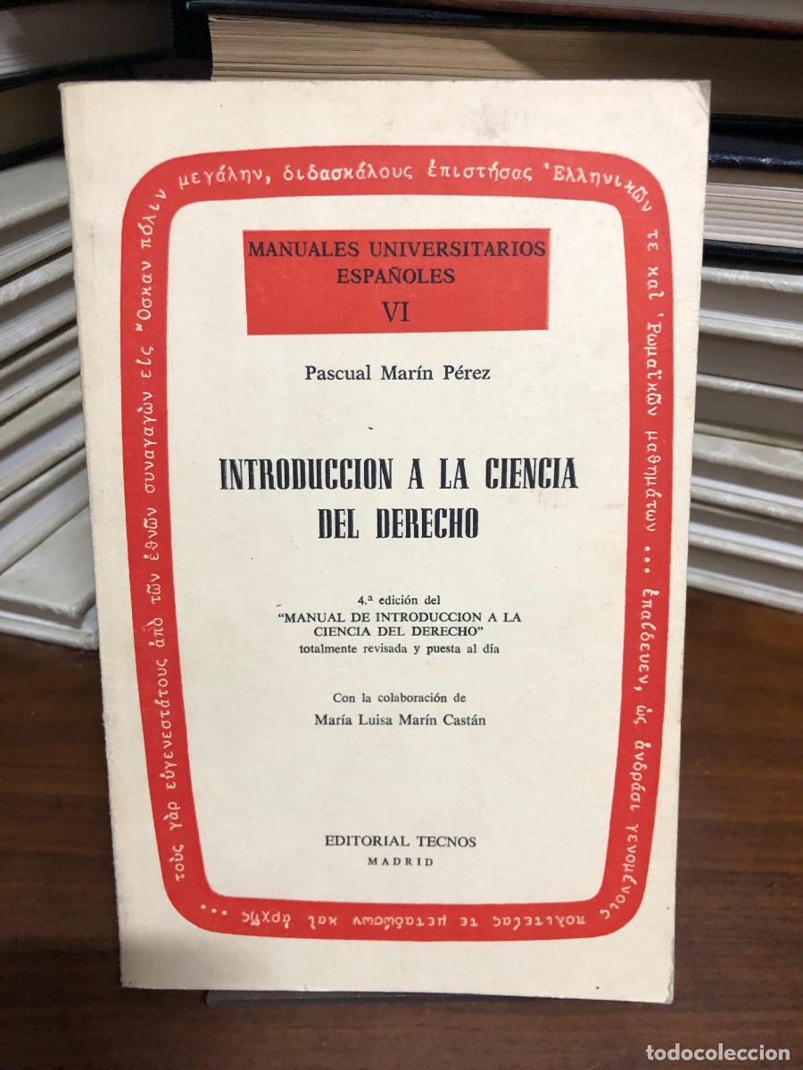 Libros: Introducci&oacute;n a la ciencia del derecho Pascual Mar&iacute;n P&eacute;rez (Colab. Mar&iacute;a Luisa Mar&iacute;n Cast&aacute;n)