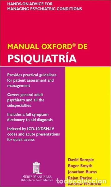 Libros: Manual Oxford de Psiquiatr&iacute;a- 9788478854301