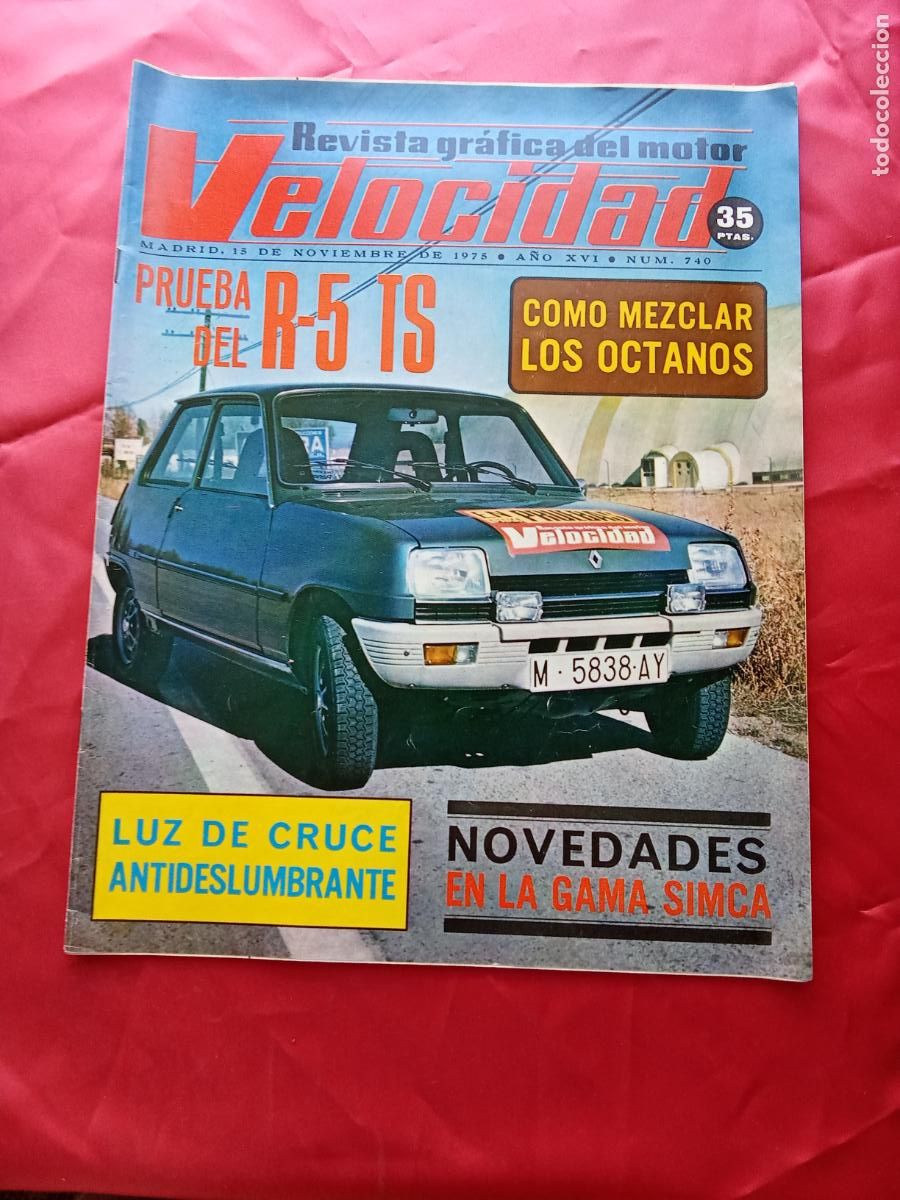 Libros: Revista Velocidad N&ordm; 740 15 noviembre 1975 REV.1406