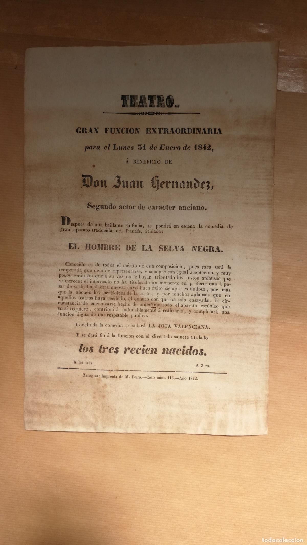 Livros em segunda m&atilde;o: Programa Teatro 1842 gran funci&oacute;n extraordinaria para el lunes 31 de enero de 1842 a beneficio de do