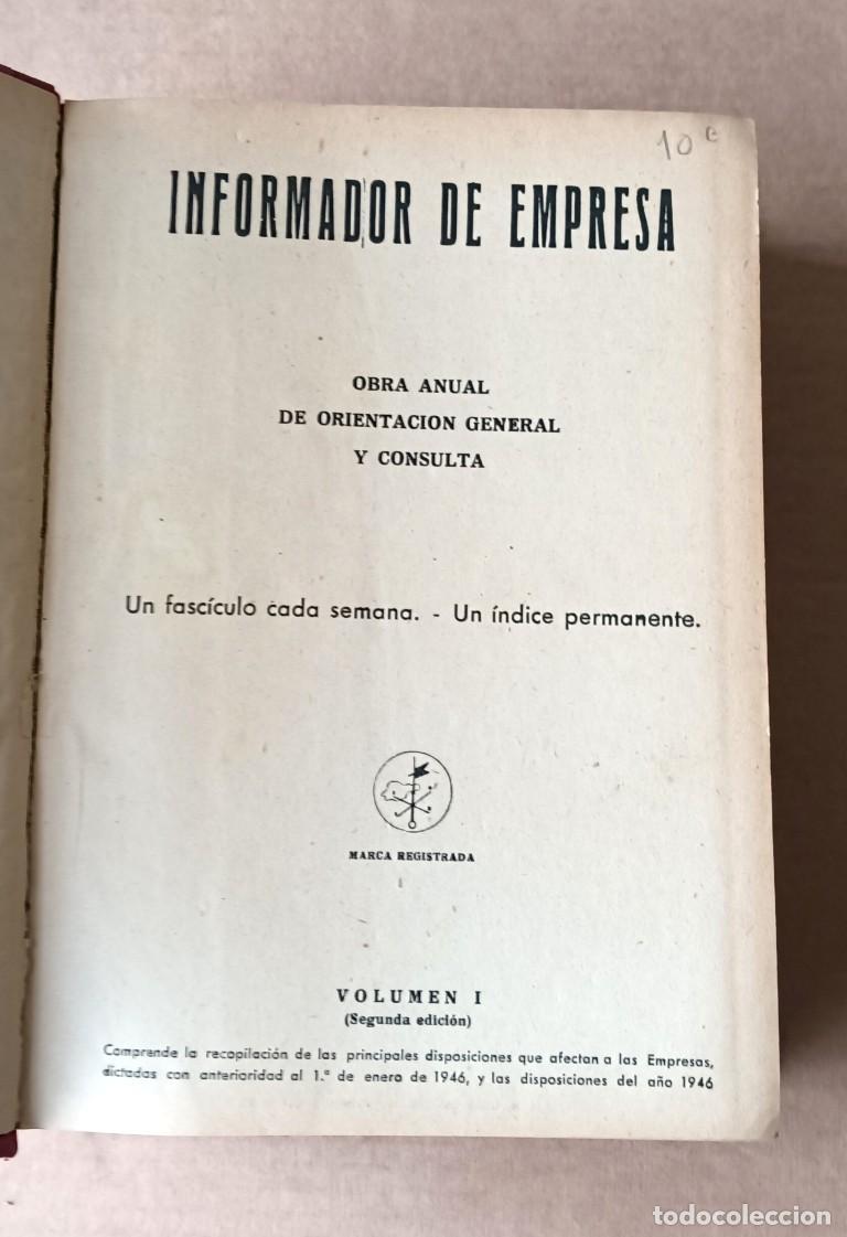 Libros: INFORMADOR DE EMPRESAS 1946 - Obra anual de orientaci&oacute;n general y consulta - Volumen I
