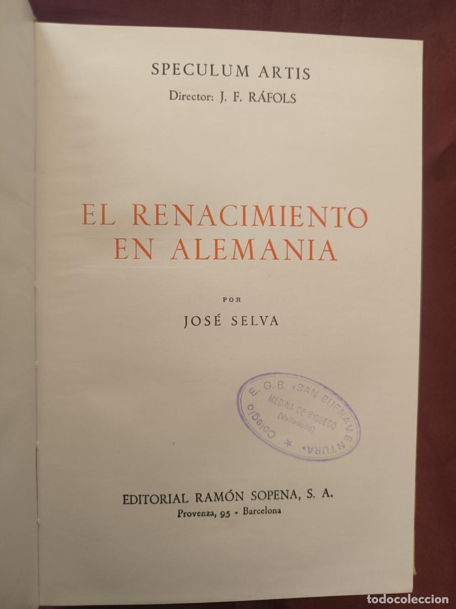 Libros: El Renacimiento en Alemania. - Jos&eacute; Selva.