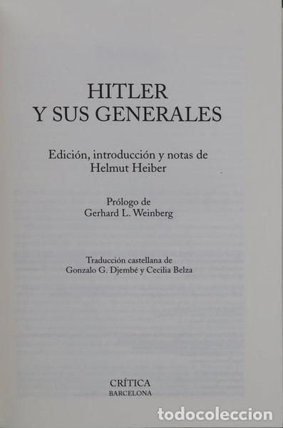 Libros: Hitler y sus generales- 9788484325819