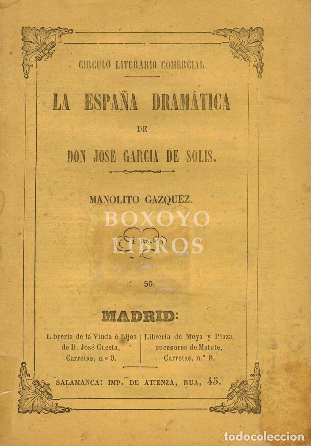 Livres: PINA, Mariano. Manolito G&aacute;zquez. Comedia en un acto y en verso.