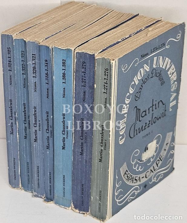 Libros: DICKENS, Carlos. Mart&iacute;n Chuzzlewit. Traducci&oacute;n de J. Men&eacute;ndez Herrera. Tomos I-II-III-IV-V-VI y VII