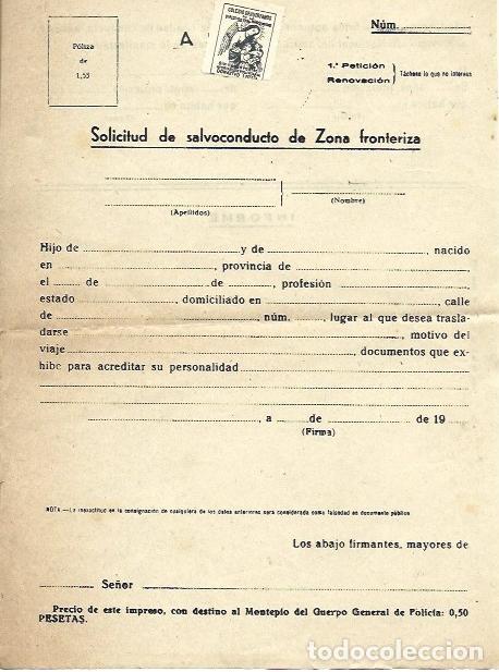 Libros: VARIOS 7317: Solicitud de Salvoconducto con sello