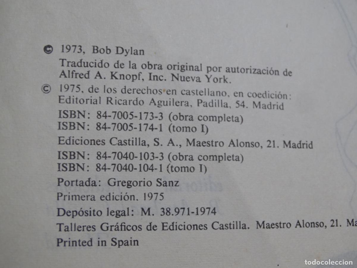 Libros: BOB DYLAN. TOMO 1. ESCRITOS CANCIONES Y DIBUJOS. - Foto 8