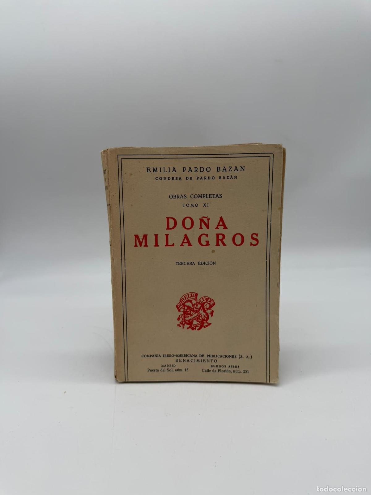 Livres: PARDO BAZ&Aacute;N, Emilia. - Do&ntilde;a Milagros.