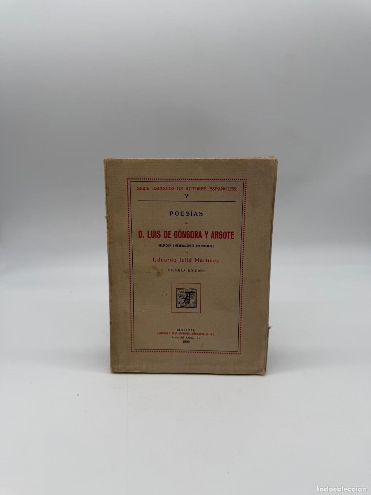 Libros: G&Oacute;NGORA, Luis de. ARGOTE. - Poes&iacute;as de D. Luis de G&oacute;ngora y Argote.