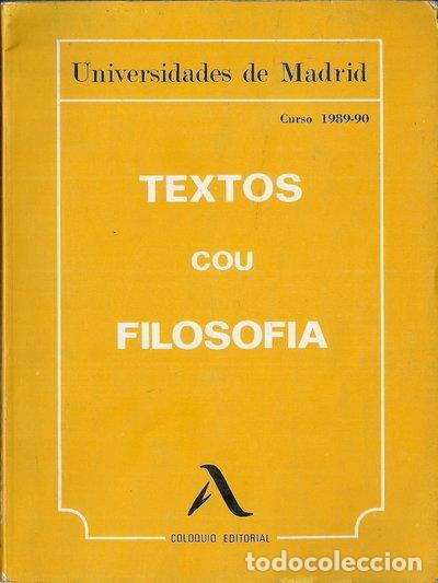 Libros: Textos COU Filosof&iacute;a- 9788486093235