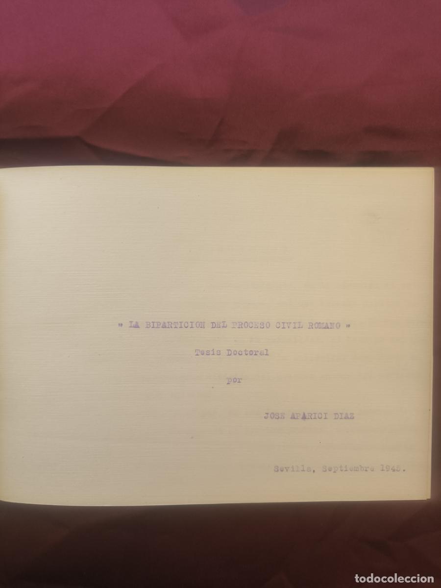 Libros: Tesis de Doctoral: La bipartici&oacute;n del proceso civil romano - Jos&eacute; Aparici D&iacute;az