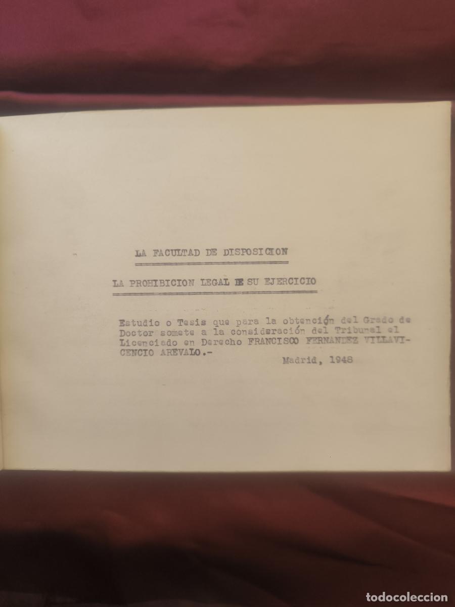 Libros: Tesis Doctoral: La prohibici&oacute;n legal de su ejercicio - Francisco Fern&aacute;ndez de Villavicencio y Ar&eacute;va