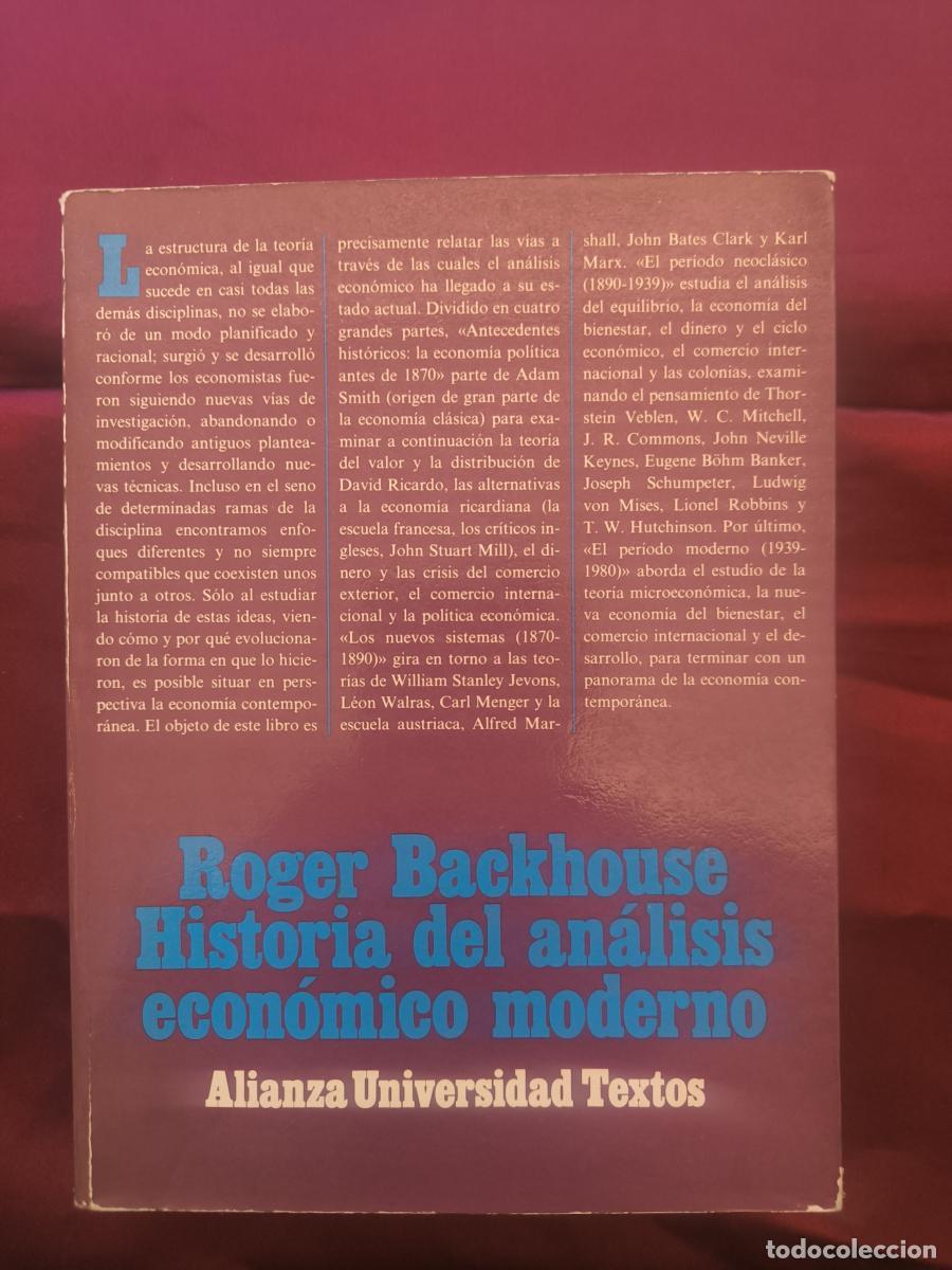 Livros em segunda m&atilde;o: Historia del an&aacute;lisis econ&oacute;mico moderno - Roger Backhouse