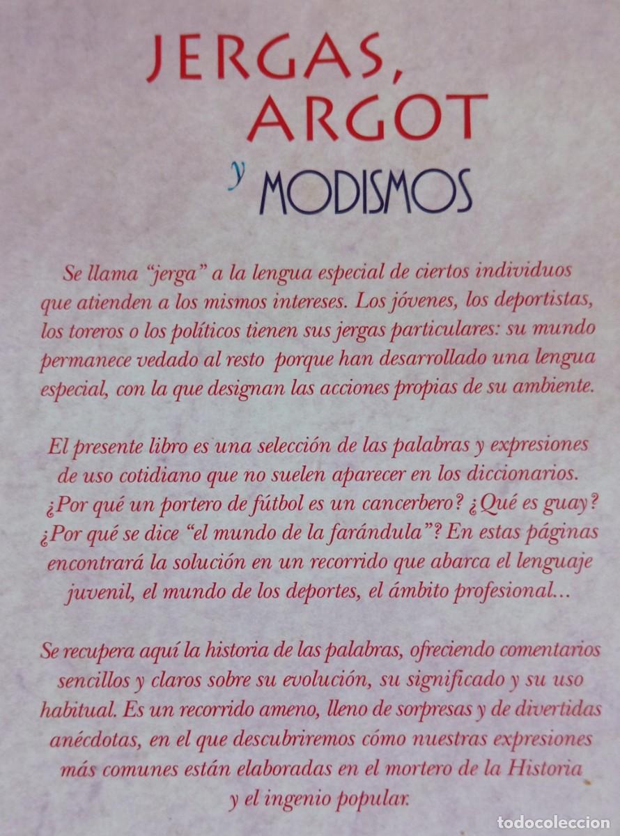 Libros: JERGAS ARGOT Y MODISMOS - JOSE CALLES - Foto 2
