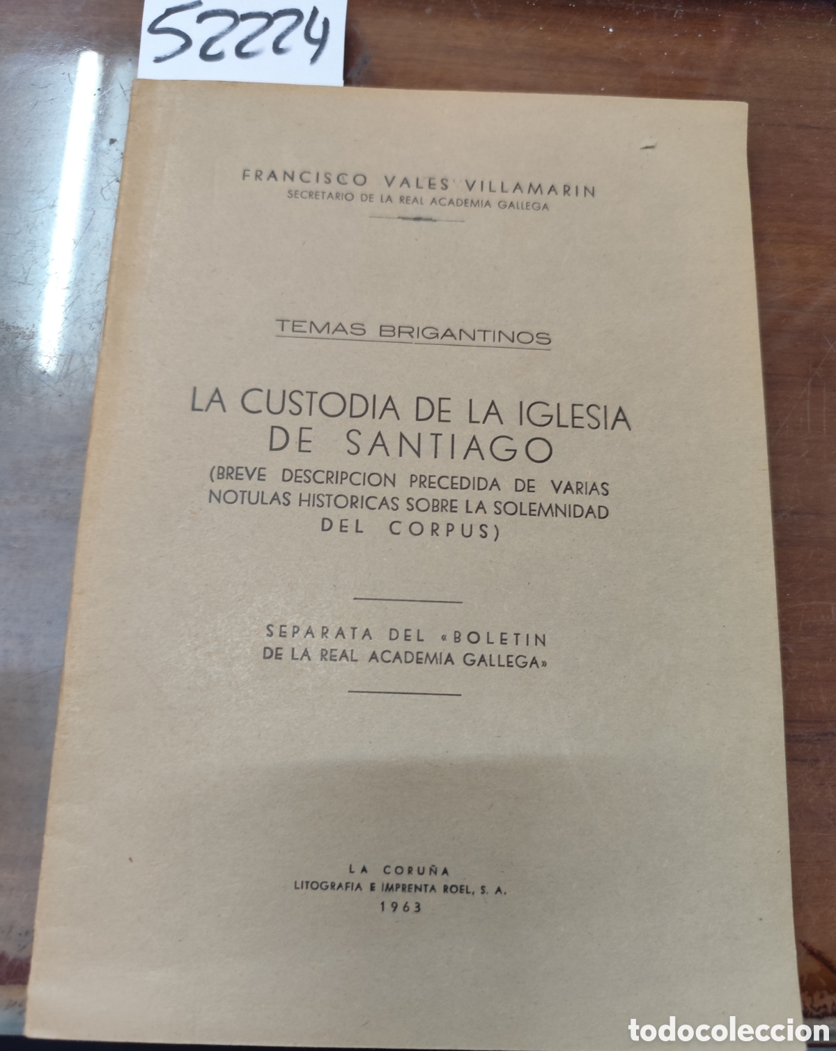Livros em segunda m&atilde;o: LA CUSTODIA DE LA IGLESIA DE SANTIAGO. Breve descripci&oacute;n precedida de varias notulas hist&oacute;ricas sobr