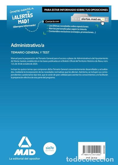Libros: Administrativo/a del Ayuntamiento de Vitoria-Gasteiz. Temario General y test- 9788414241202