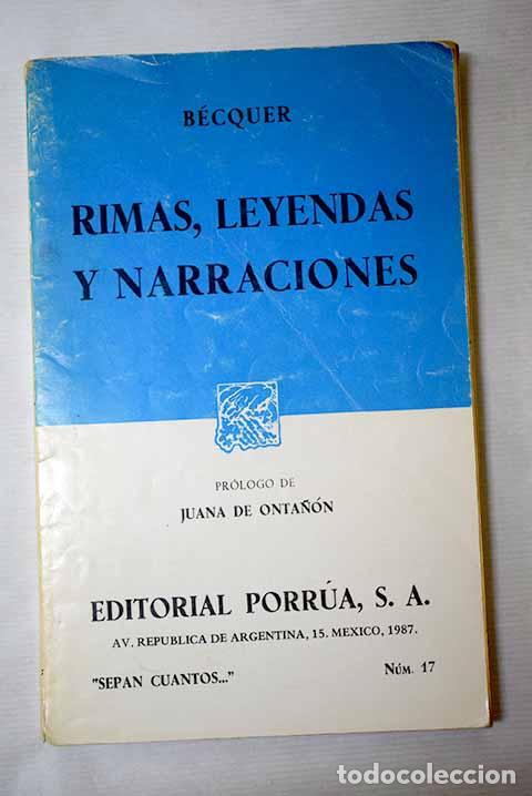 Libros: Rimas, Leyendas y Narraciones.- B&eacute;cquer, Gustavo Adolfo